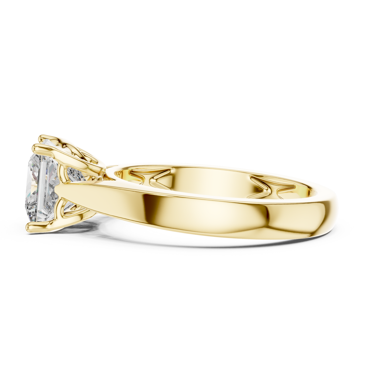 Yellow Gold White Gold Rose Gold Princess Cut Ring