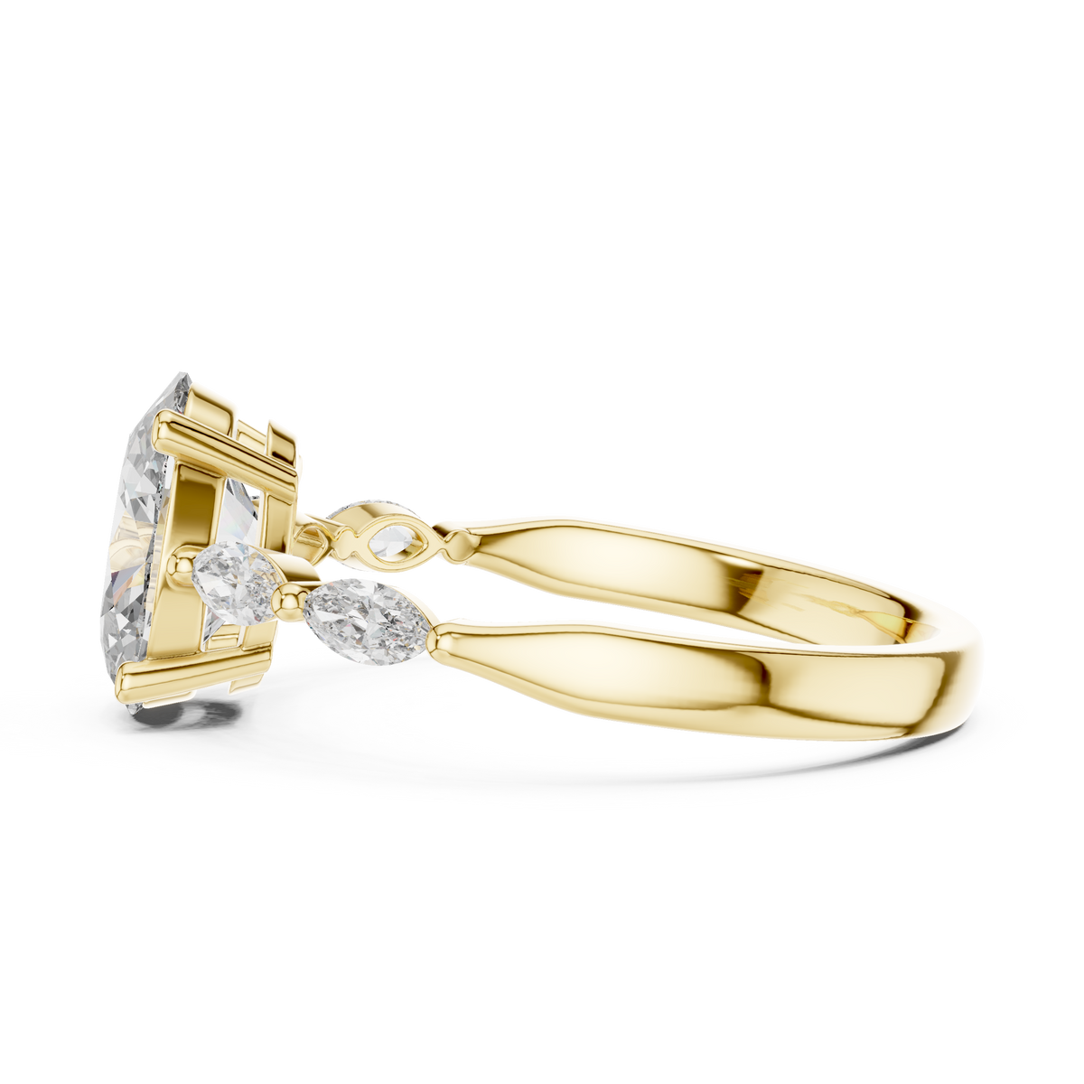 velvet box open perspective showing the engagement ring in a professional display setup commonly used for high end jewelry boutique listings
