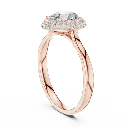 1.10CtOval Halo Lab-Grown Diamond Ring - Timeless Sparkle - Modern Luxury - Made to Impress.