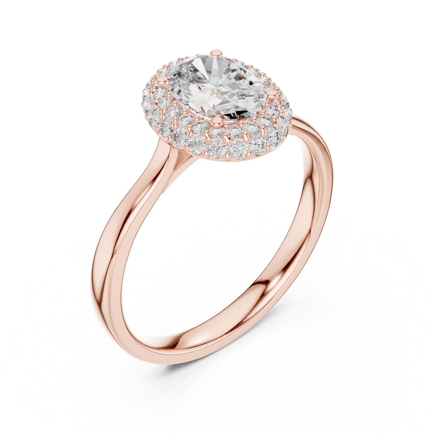 1.10CtOval Halo Lab-Grown Diamond Ring - Timeless Sparkle - Modern Luxury - Made to Impress.