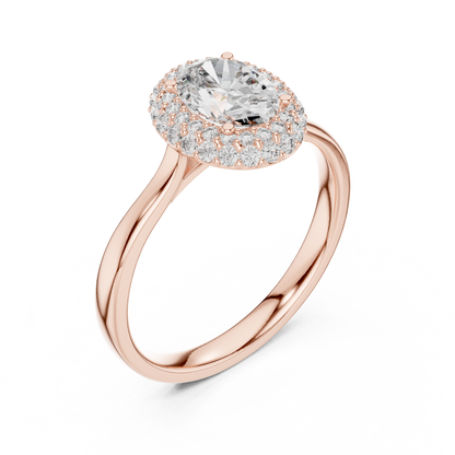 1.10CtOval Halo Lab-Grown Diamond Ring - Timeless Sparkle - Modern Luxury - Made to Impress.