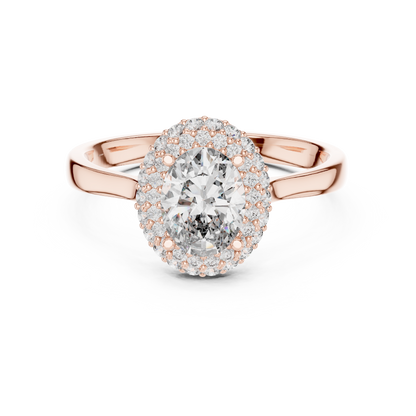 1.10CtOval Halo Lab-Grown Diamond Ring - Timeless Sparkle - Modern Luxury - Made to Impress.