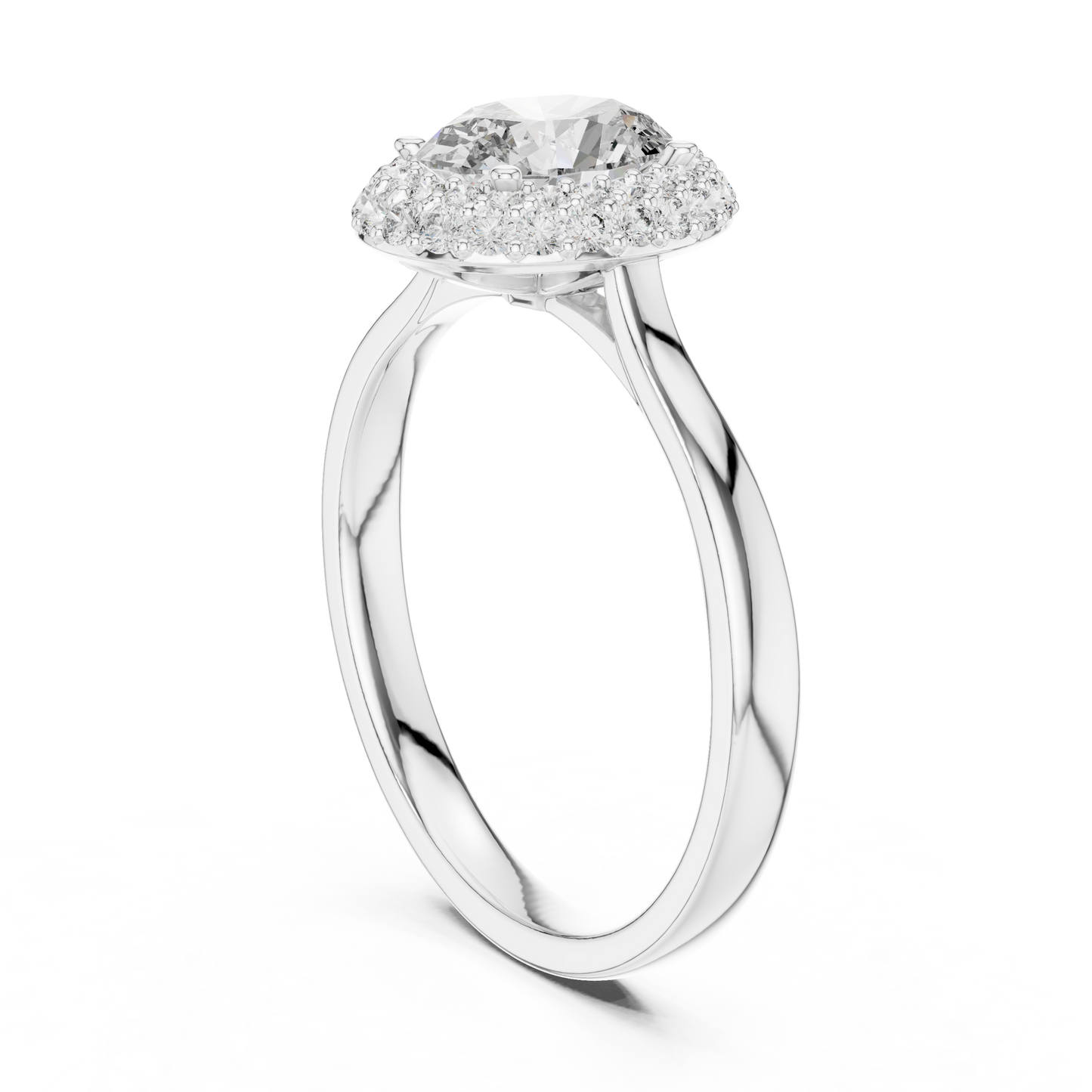 1.10CtOval Halo Lab-Grown Diamond Ring - Timeless Sparkle - Modern Luxury - Made to Impress.