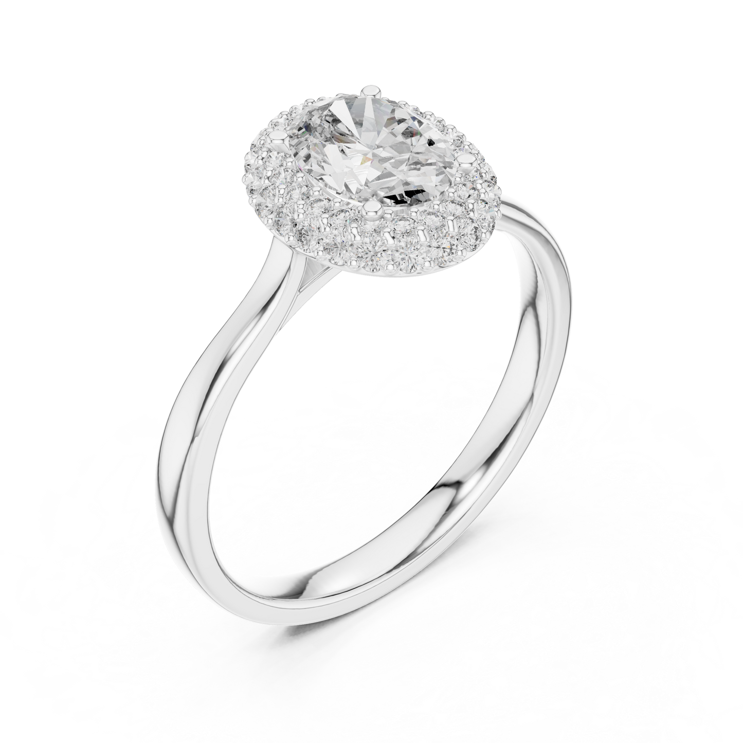 1.10CtOval Halo Lab-Grown Diamond Ring - Timeless Sparkle - Modern Luxury - Made to Impress.