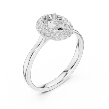 1.10CtOval Halo Lab-Grown Diamond Ring - Timeless Sparkle - Modern Luxury - Made to Impress.