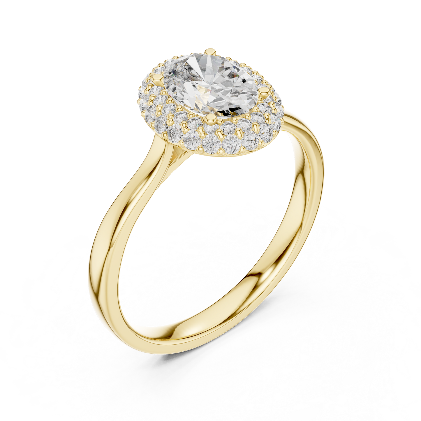1.10CtOval Halo Lab-Grown Diamond Ring - Timeless Sparkle - Modern Luxury - Made to Impress.