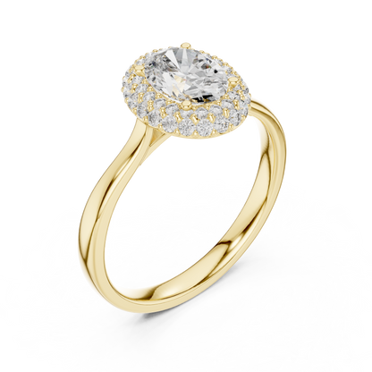 1.10CtOval Halo Lab-Grown Diamond Ring - Timeless Sparkle - Modern Luxury - Made to Impress.