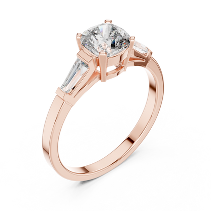 1.16Ct Cushion Cut Bridal Ring | Gold Three Stone Design | A Symbol Of Forever Love