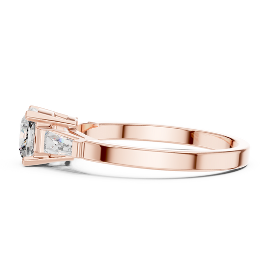 1.16Ct Cushion Cut Bridal Ring | Gold Three Stone Design | A Symbol Of Forever Love