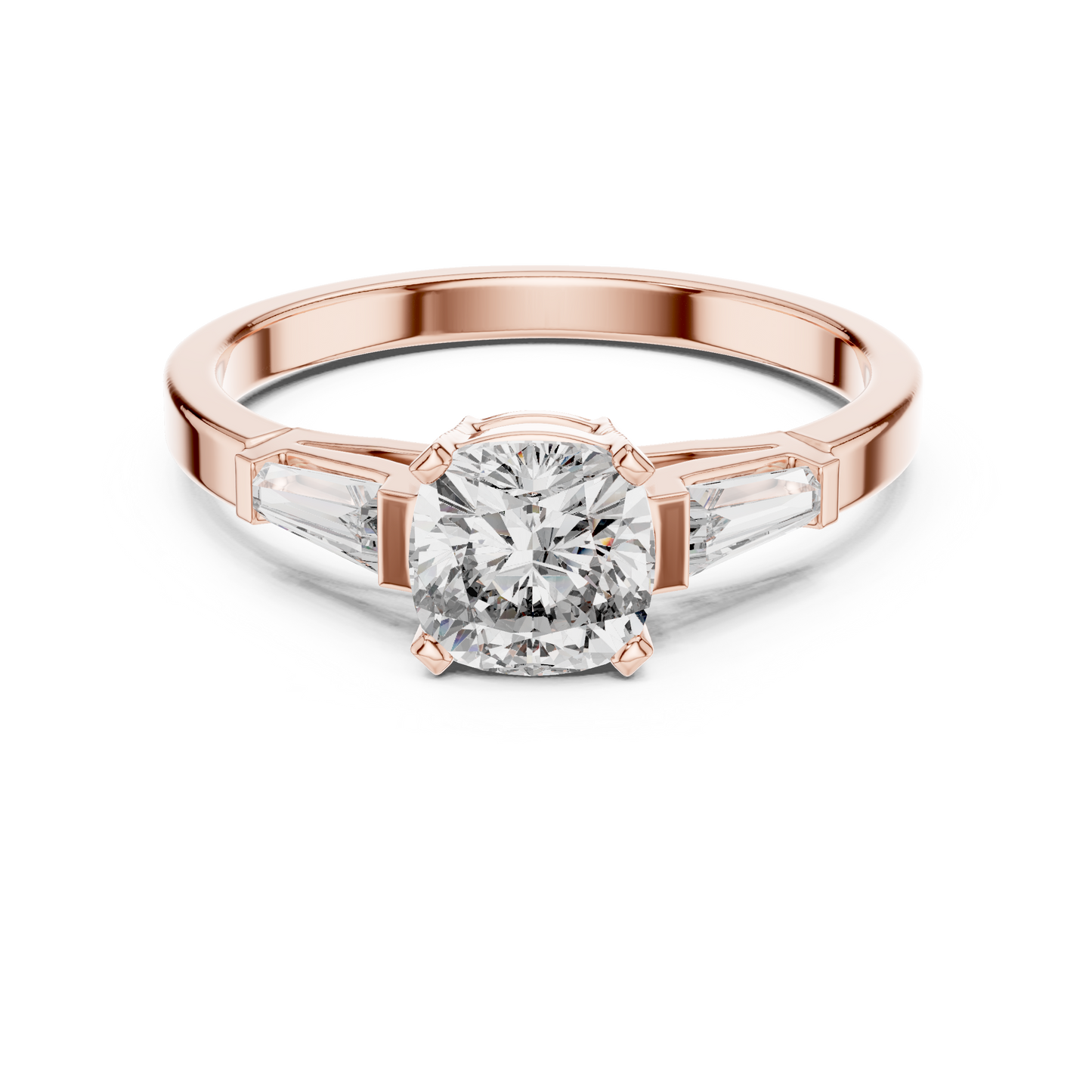 1.16Ct Cushion Cut Bridal Ring | Gold Three Stone Design | A Symbol Of Forever Love