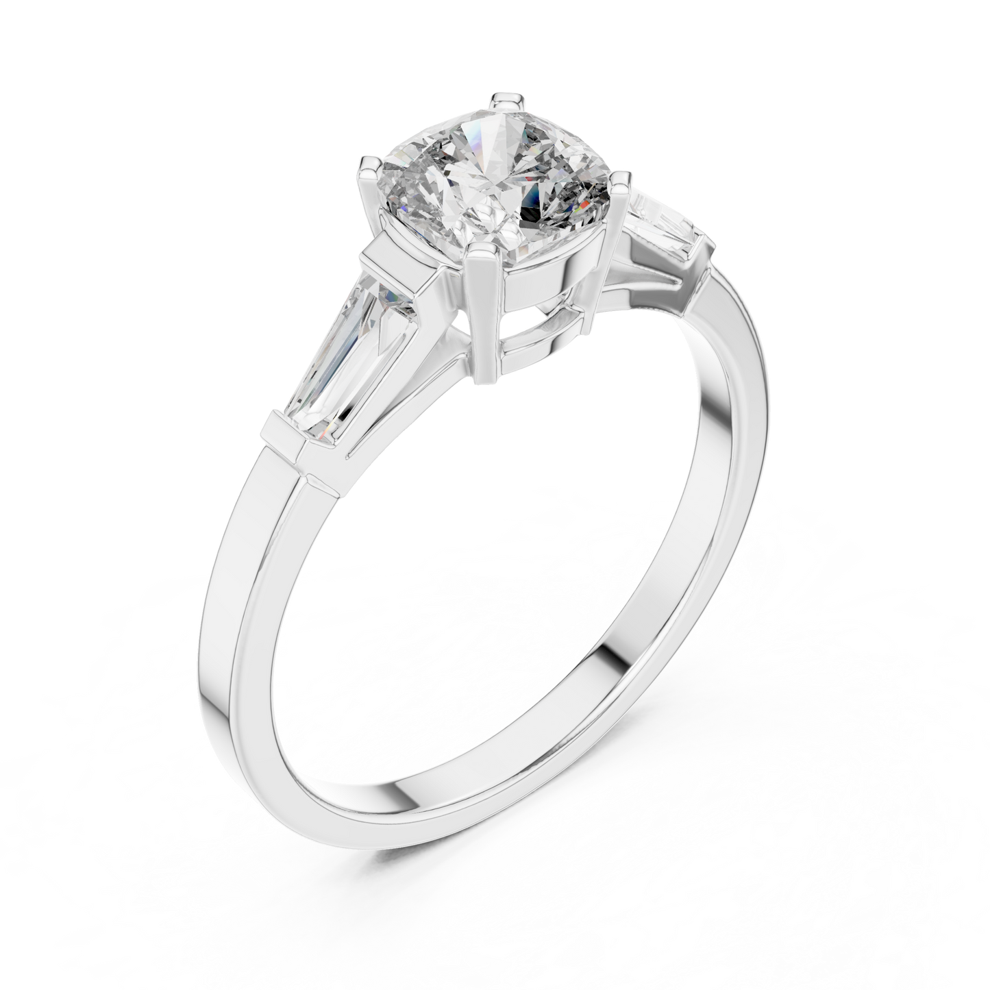 1.16Ct Cushion Cut Bridal Ring | Gold Three Stone Design | A Symbol Of Forever Love