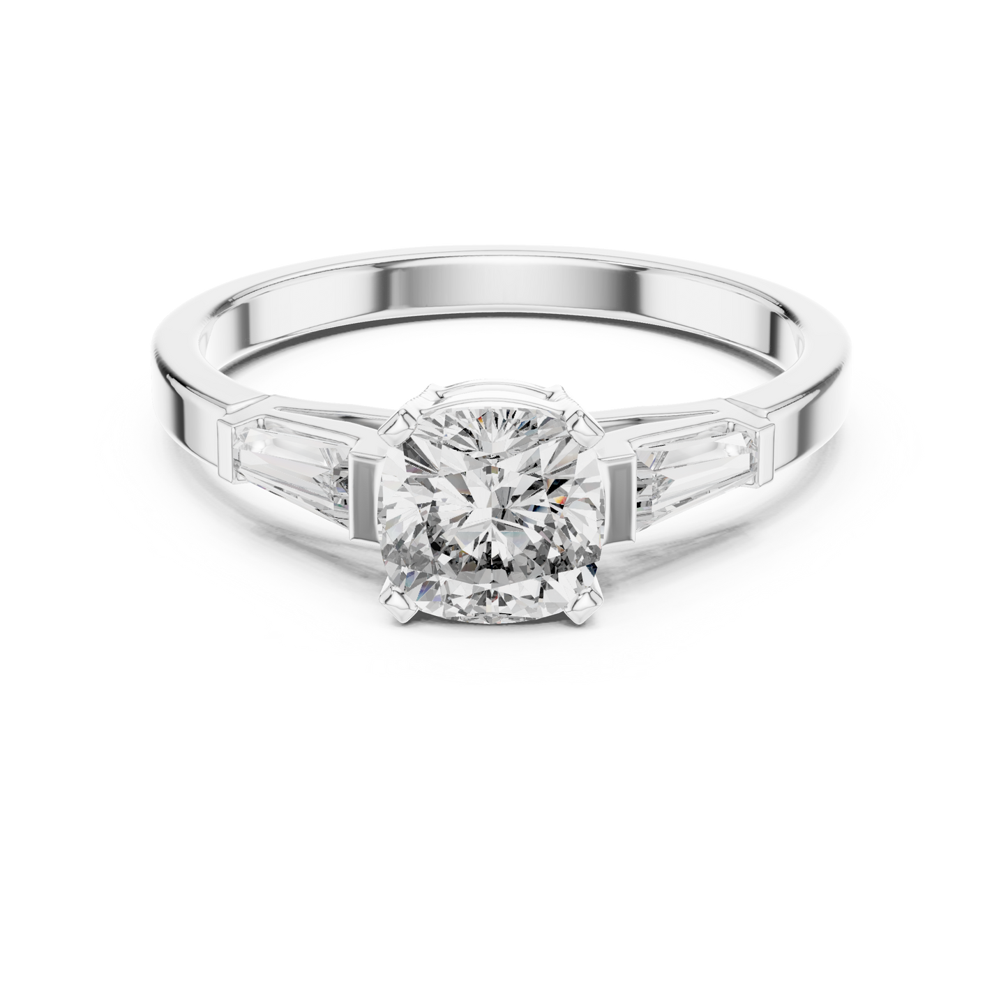 1.16Ct Cushion Cut Bridal Ring | Gold Three Stone Design | A Symbol Of Forever Love