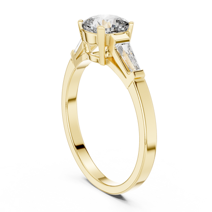 1.16Ct Cushion Cut Bridal Ring | Gold Three Stone Design | A Symbol Of Forever Love
