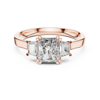 1.00Ct Radiant Center Diamond Ring | Knife Edge Band | Create Moments That Matter