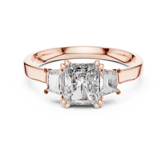 Gold Emerald Cut Engagement Rings