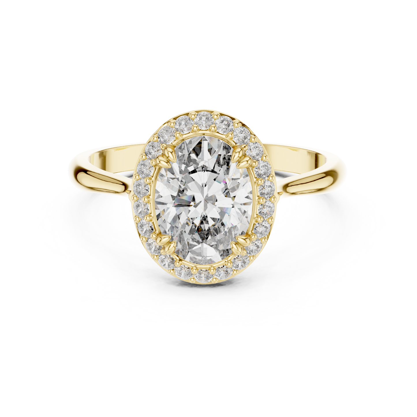 1.00Ct Oval Halo Engagement Ring • Dainty Sparkle Bridal Band  • Classic Vintage Inspired Ring