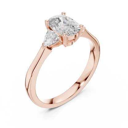 1.00Ct Cushion brilliance gently sparkles – created wholeheartedly for eternal love- Curved Chevron Design
