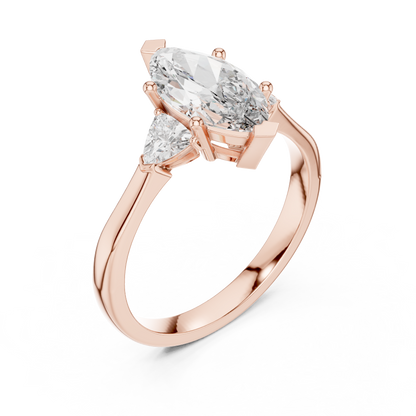 1.00Ct Exquisite Marquise Sparkle - Marquise Accent Beauty - Elegant Ring She Will Love