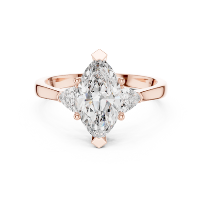 1.00Ct Exquisite Marquise Sparkle - Marquise Accent Beauty - Elegant Ring She Will Love