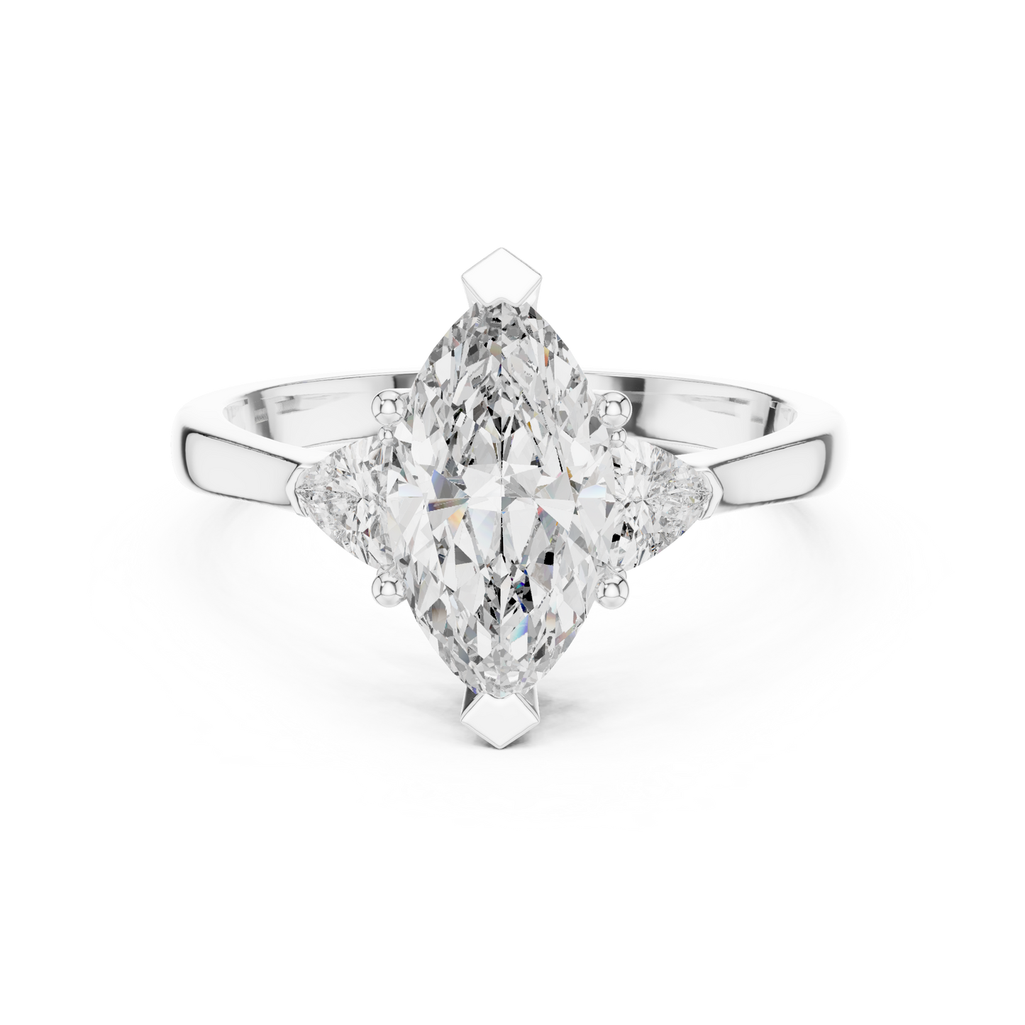 1.00Ct Exquisite Marquise Sparkle - Marquise Accent Beauty - Elegant Ring She Will Love