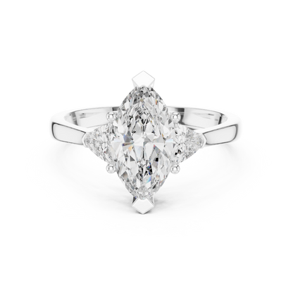 1.00Ct Exquisite Marquise Sparkle - Marquise Accent Beauty - Elegant Ring She Will Love
