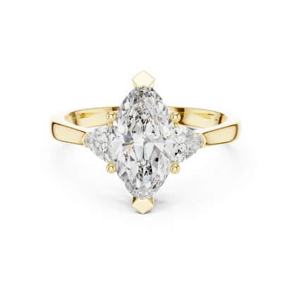 1.00Ct Exquisite Marquise Sparkle - Marquise Accent Beauty - Elegant Ring She Will Love