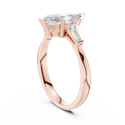 1.00Ct Vintage Inspired Marquise | Brilliant Side Baguettes |  immaculate Ring For Romantic Proposals