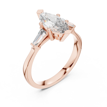 1.00Ct Pear-Cut Three-Stone Diamond Engagement Ring – Elegant, Timeless & Romantic