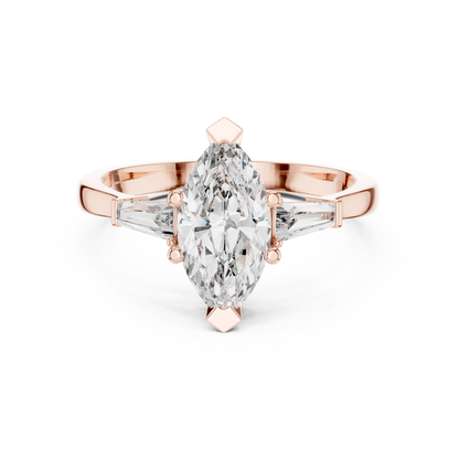 1.00Ct Pear-Cut Three-Stone Diamond Engagement Ring – Elegant, Timeless & Romantic