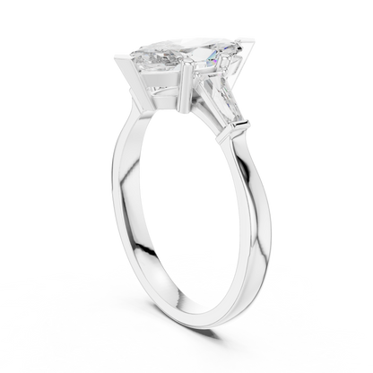 1.00Ct Vintage Inspired Marquise | Brilliant Side Baguettes |  immaculate Ring For Romantic Proposals