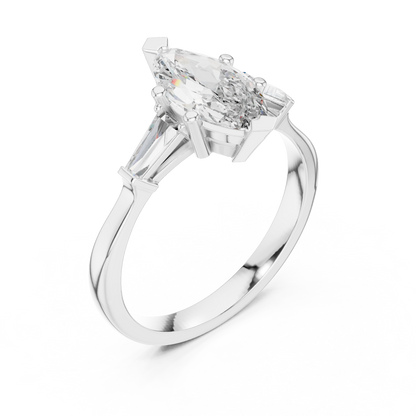 1.00Ct Pear-Cut Three-Stone Diamond Engagement Ring – Elegant, Timeless & Romantic