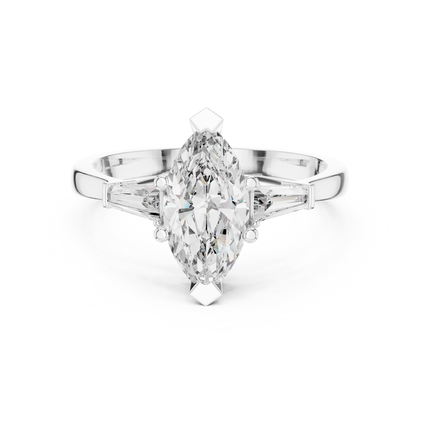 1.00Ct Pear-Cut Three-Stone Diamond Engagement Ring – Elegant, Timeless & Romantic