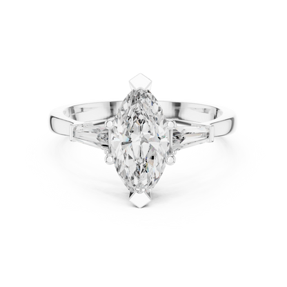 1.00Ct Pear-Cut Three-Stone Diamond Engagement Ring – Elegant, Timeless & Romantic