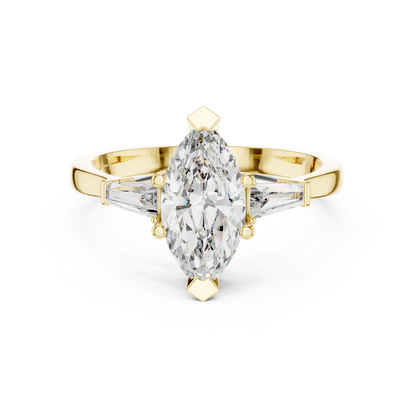 1.00Ct Vintage Inspired Marquise | Brilliant Side Baguettes |  immaculate Ring For Romantic Proposals