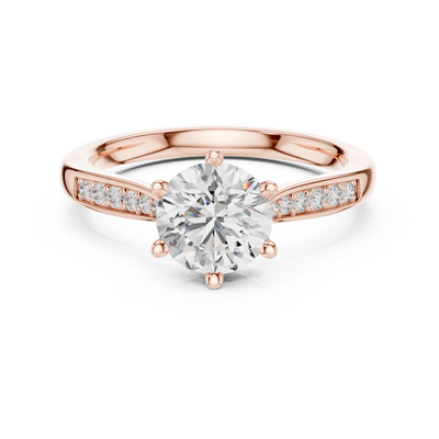 1.17Ct Six-Prong Solitaire Engagement Ring – Round Brilliant Lab Diamond Band - Gift For Her