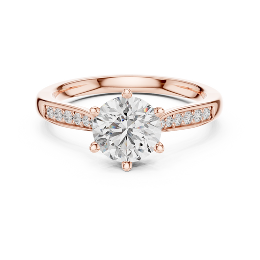 1.17Ct Six-Prong Solitaire Engagement Ring – Round Brilliant Lab Diamond Band - Gift For Her