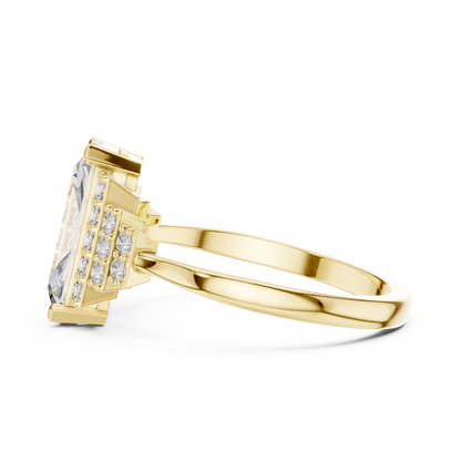 1.80Ct Elongated Prism Staircase Ring • Tiered Sparkle Art Deco Band • Ultra Modern Bridal Solitaire