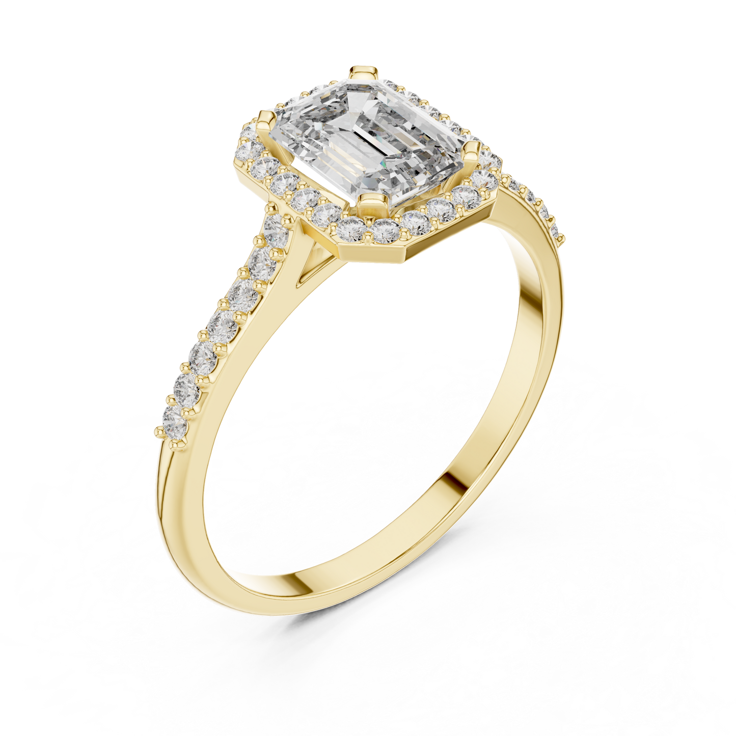 0.85Ct Emerald Engagement Halo Ring | Luxury Silver Diamond Setting | Brilliant Shine Everyday Wear