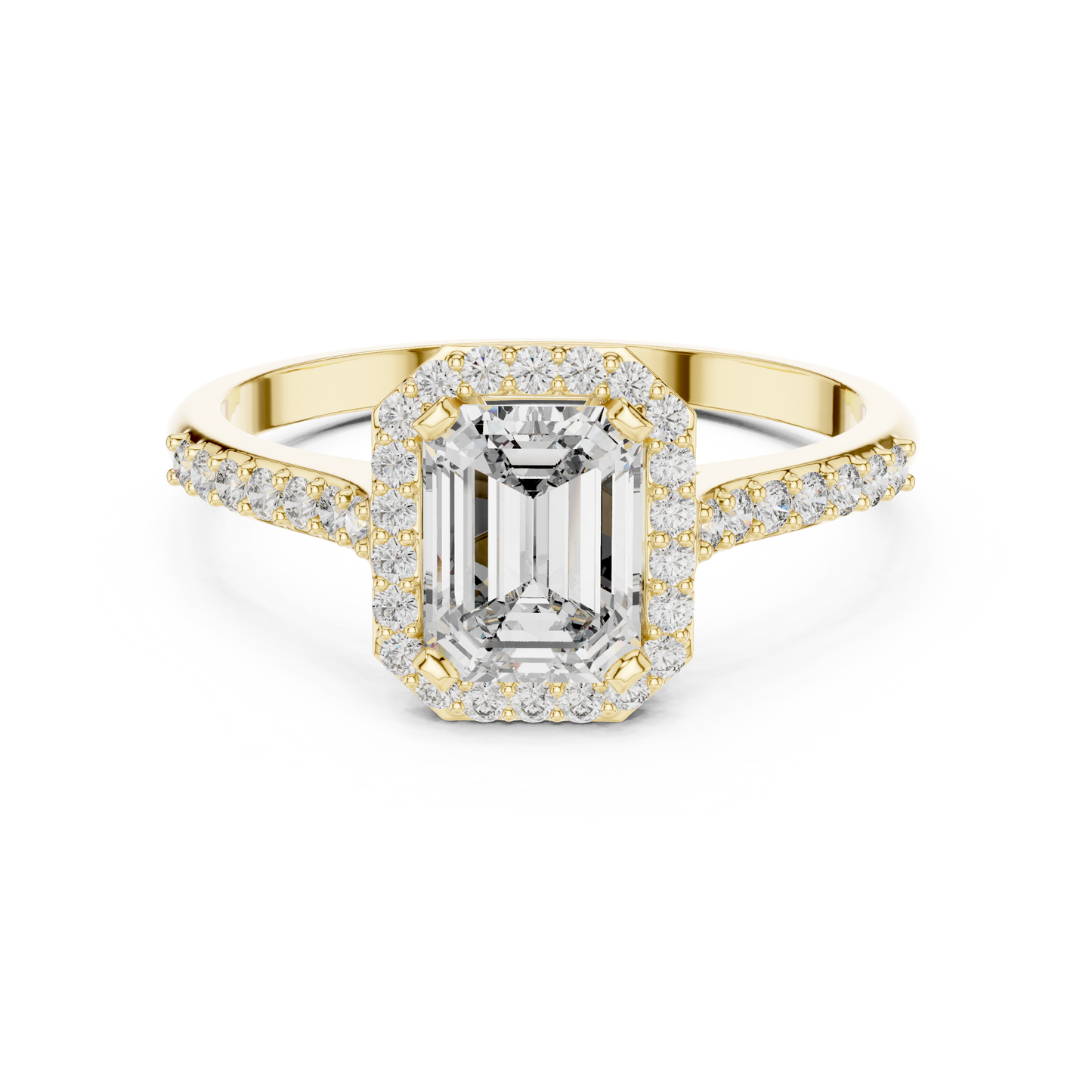 0.85Ct Emerald Engagement Halo Ring | Luxury Silver Diamond Setting | Brilliant Shine Everyday Wear