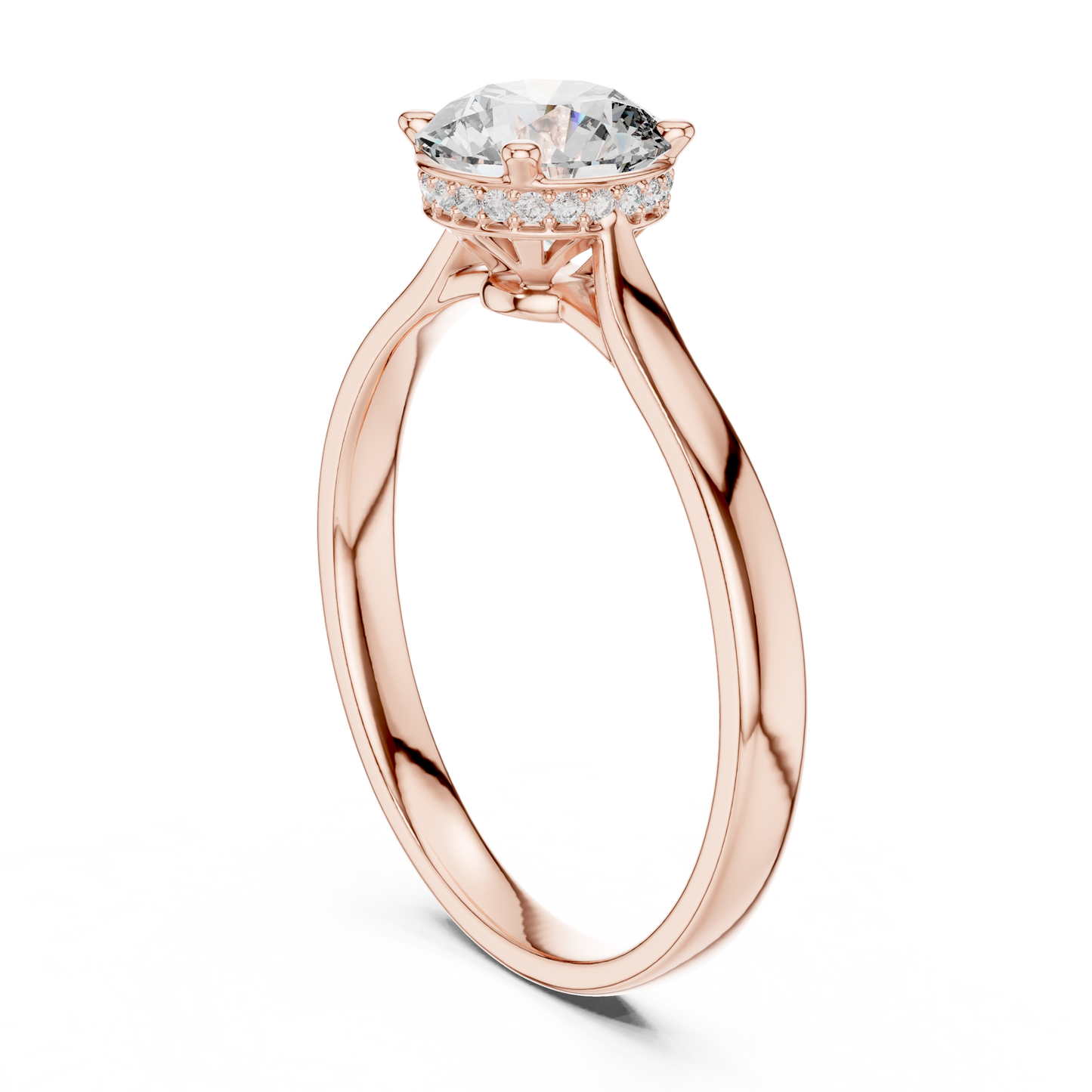 1.17Ct Hidden Halo Silve Band – Glowing Round Jewel Engagement-Shimmer Round Cut Proposal Jewelry