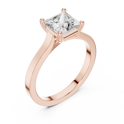 1.00CTSquare Diamond Promise Band - Elegant Minimal Engagement Style - Stylish Modern Jewelry Gift