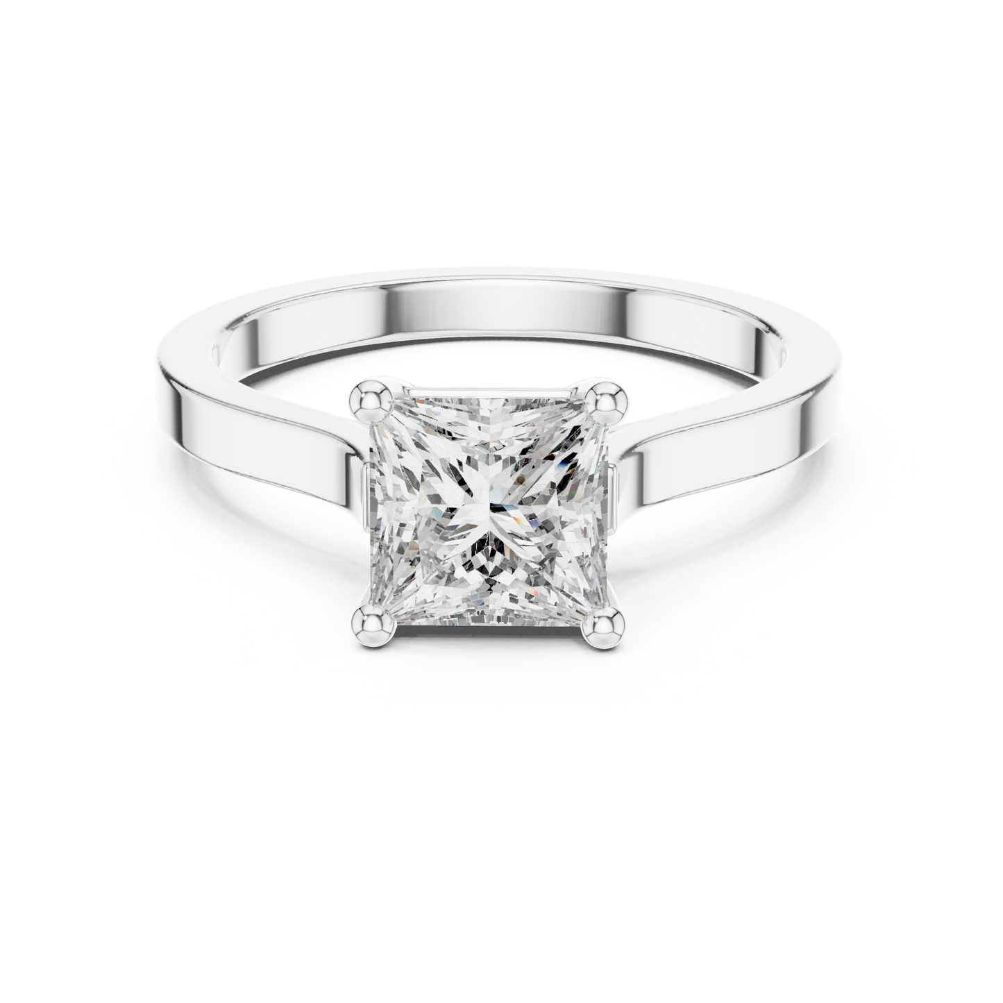 1.00CTSquare Diamond Promise Band - Elegant Minimal Engagement Style - Stylish Modern Jewelry Gift