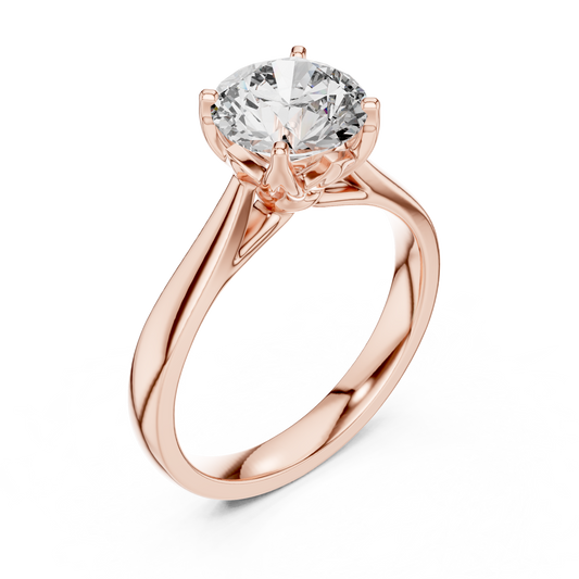 1.50ct Modern Round Brilliant Solitaire Engagement Ring Designed in Gold for Timeless Romantic Proposals
