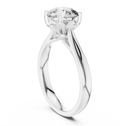 1.50ct Modern Round Brilliant Solitaire Engagement Ring Designed in Silver for Timeless Romantic Proposals