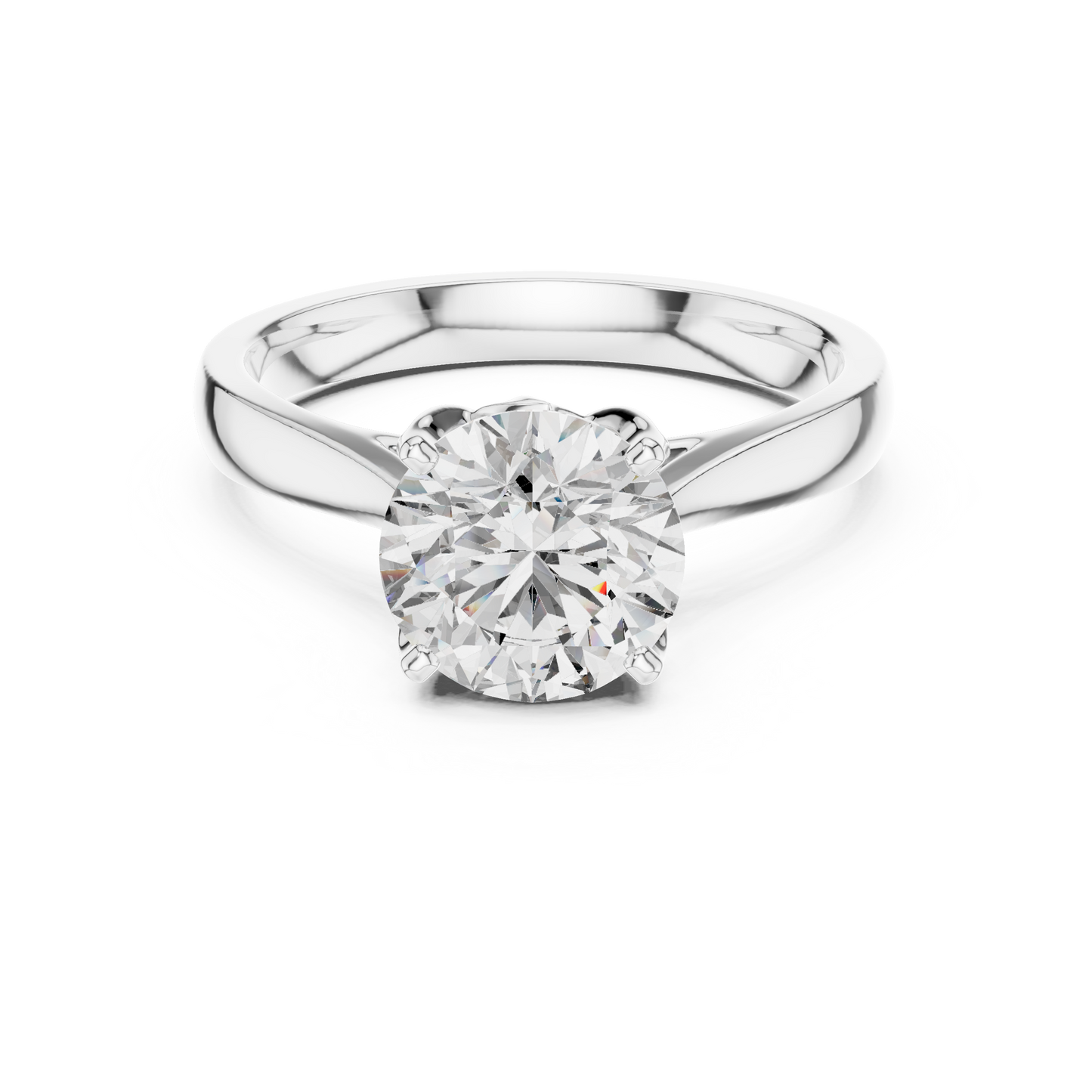 1.50ct Modern Round Brilliant Solitaire Engagement Ring Designed in Silver for Timeless Romantic Proposals
