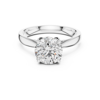 1.50ct Modern Round Brilliant Solitaire Engagement Ring Designed in Silver for Timeless Romantic Proposals