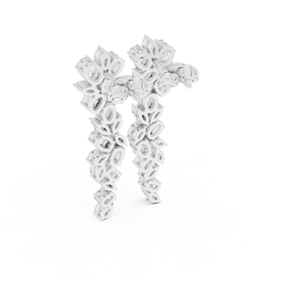 Petal Lumina Diamond Trail Earrings • Sparkle Cluster Flow • Glamour Event Jewelry