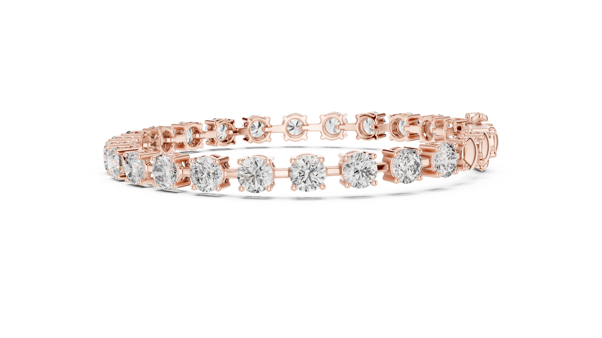 10 CTW Bezel Set Diamond Tennis Bracelet Side Profile