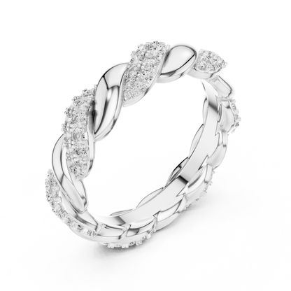 Twisted Silver Design , Dainty Stacking Style Ring , Anniversary Gift for Her, Unique Bridal Jewelry