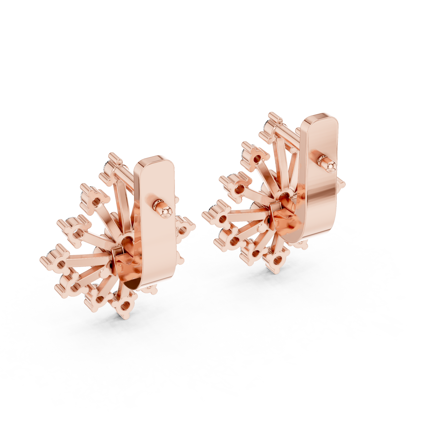 Prismatic Star Diamond Ear Jackets • Multi-Point Shine Earrings • Ultra-Luxe Gold Studs